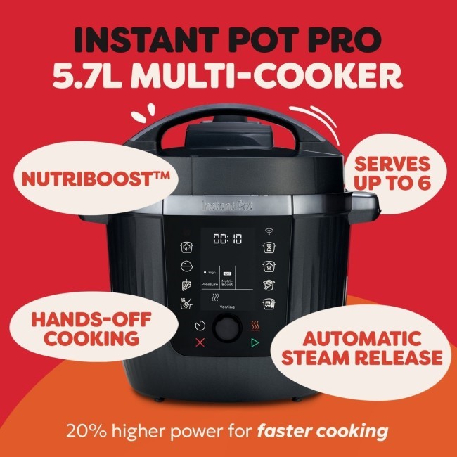 5.7L capacity instant pot multicooker.