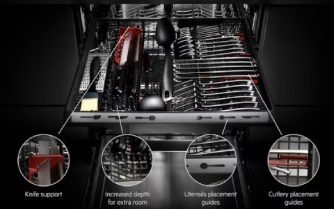 dishwasher with cutlery drawer.