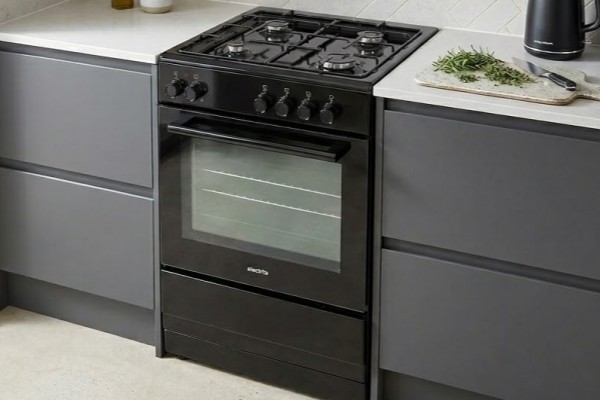 electriQ 60cm Dual Fuel Cooker - Black