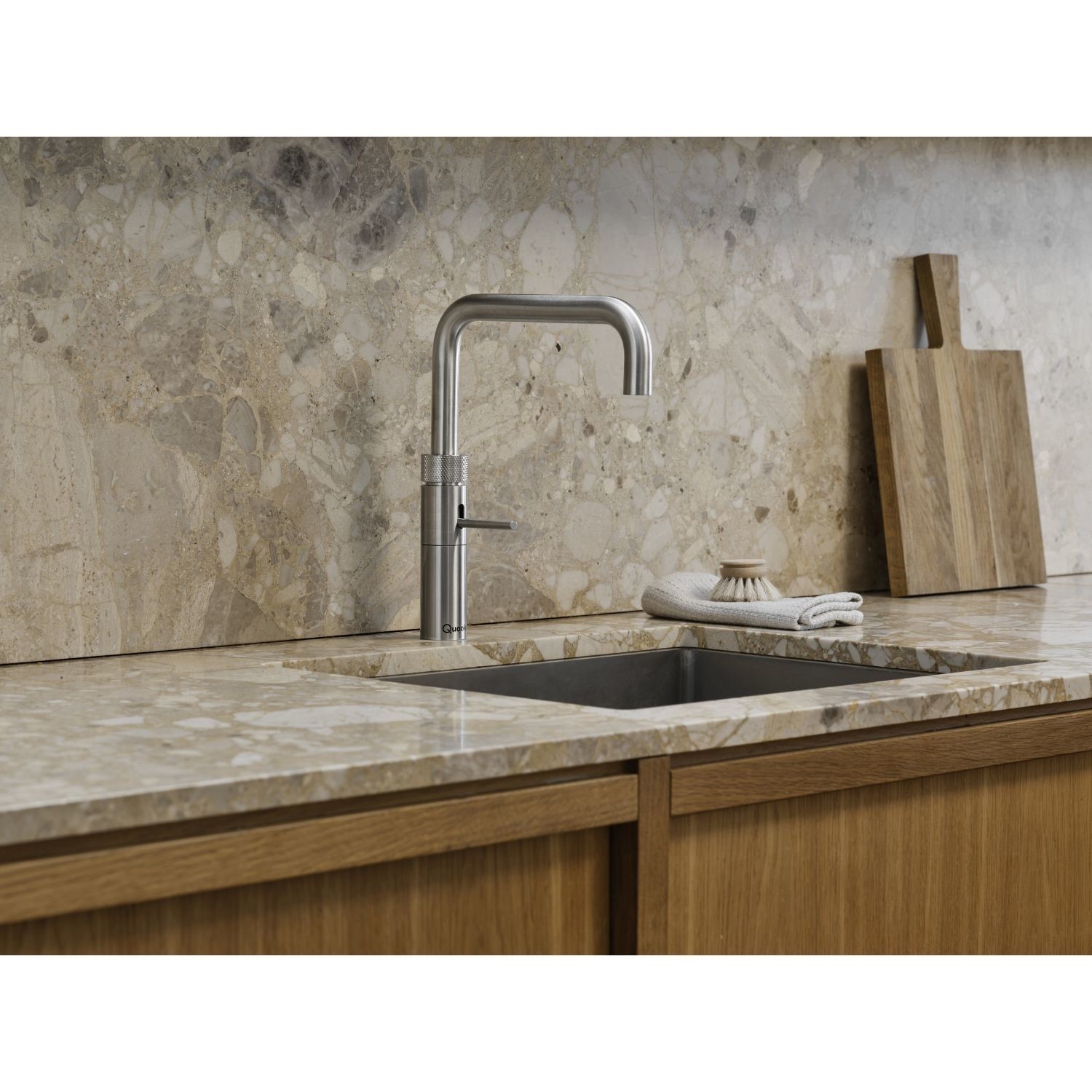 Quooker Fusion Instant Boiling Water Kitchen Tap with Stainless Steel Square Spout