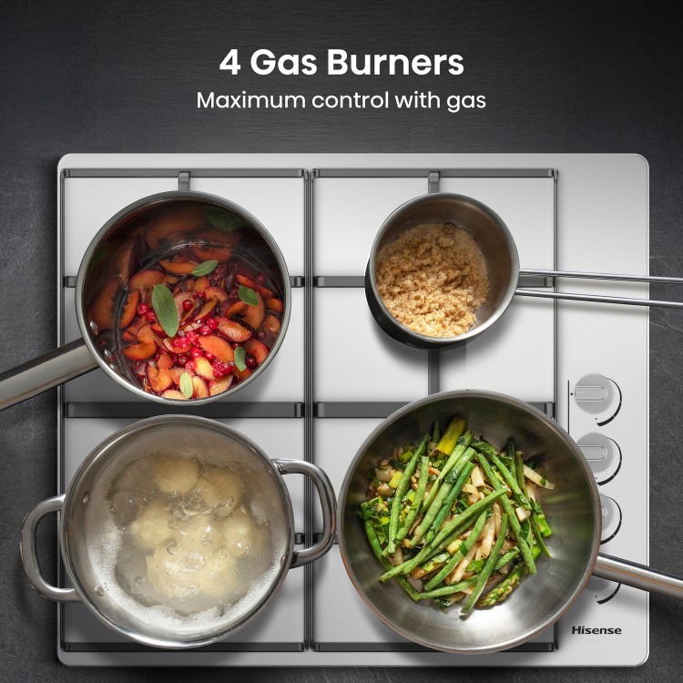 4 burner gas hob.