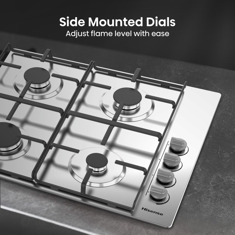 Side mounted dials.