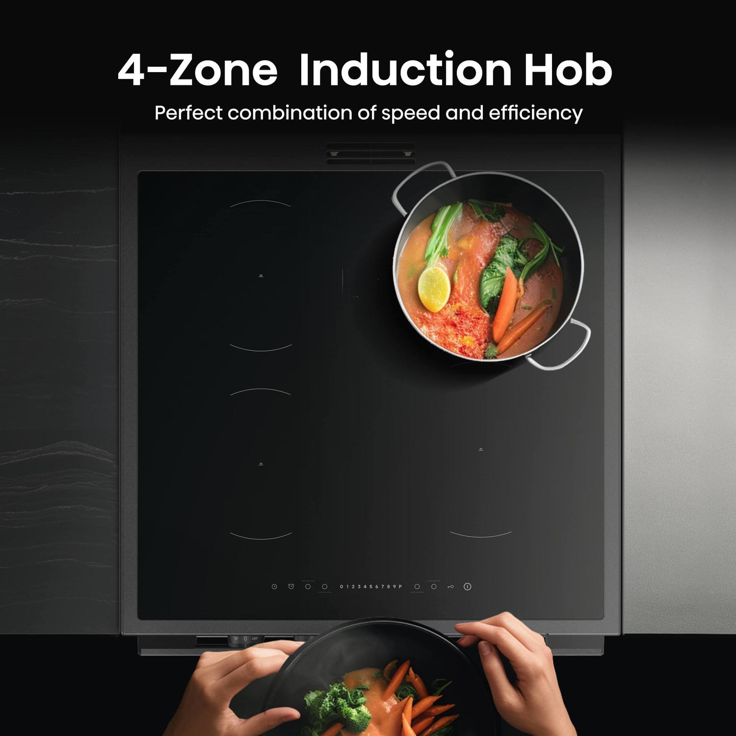 4 zone induction hob.