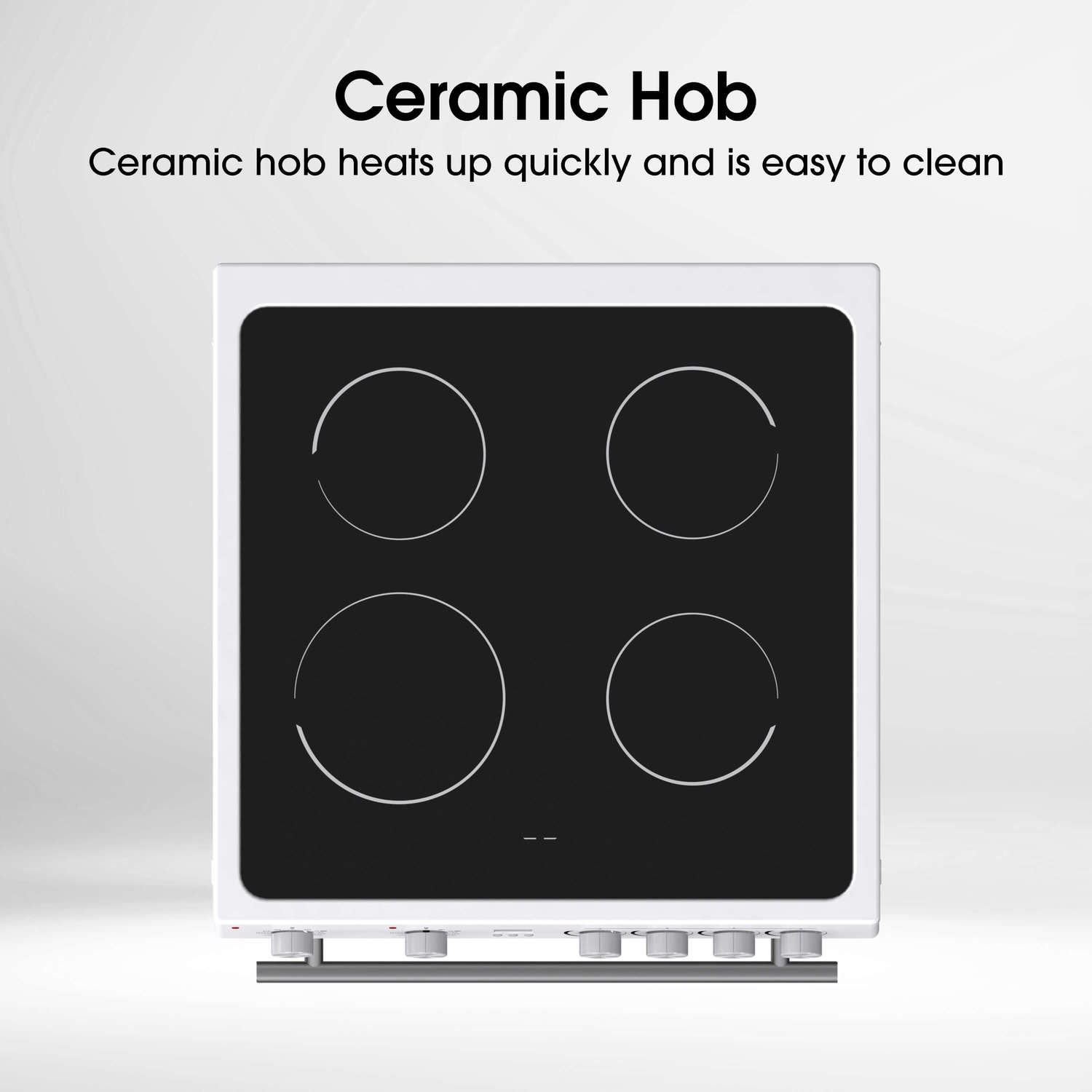 4 zone ceramic hob.