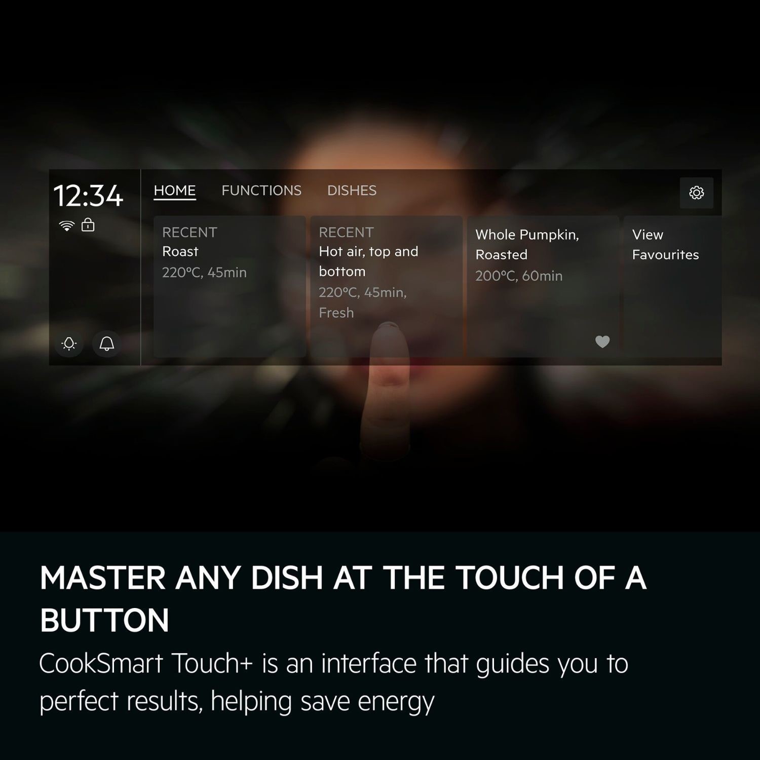 CookSmart Touch+ touch controls.