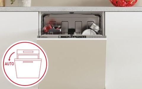 Automatic opening door dishwasher.