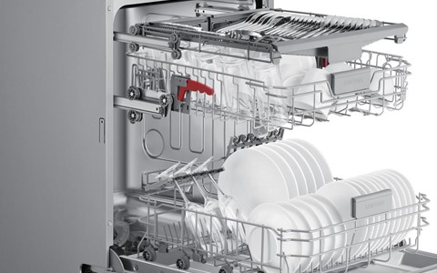 adjustable dishwasher with cutlery drawer.
