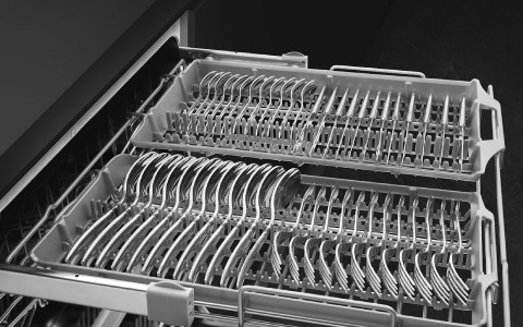dishwasher with cutlery tray.