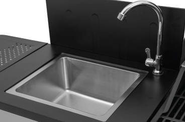 Sink with running water