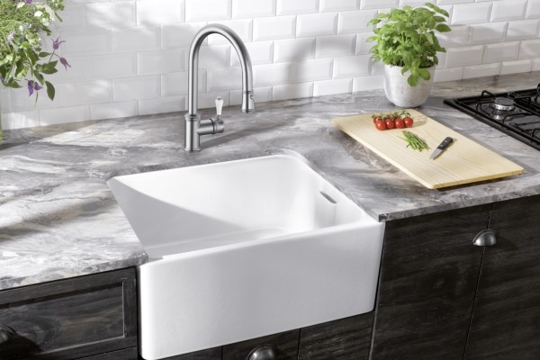 Blanco Single Bowl Undermount Ceramic Belfast Kitchen Sink - White