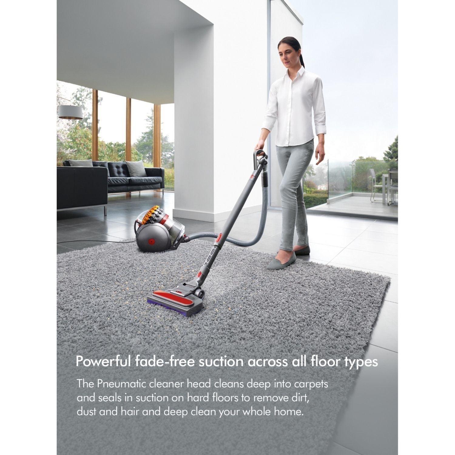 Powerful suction across all floor types