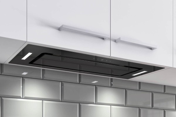 electriQ 90cm Glass Canopy Cooker Hood - Black