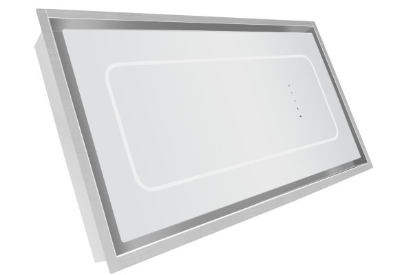 electriQ 90cm Ceiling Cooker Hood - White Glass