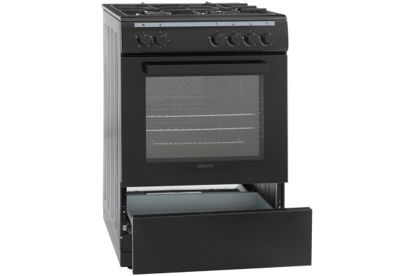 electriQ 60cm Dual Fuel Cooker - Black