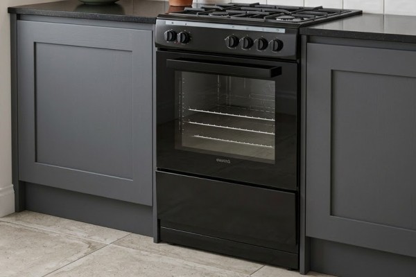 electriQ 60cm Dual Fuel Cooker - Black