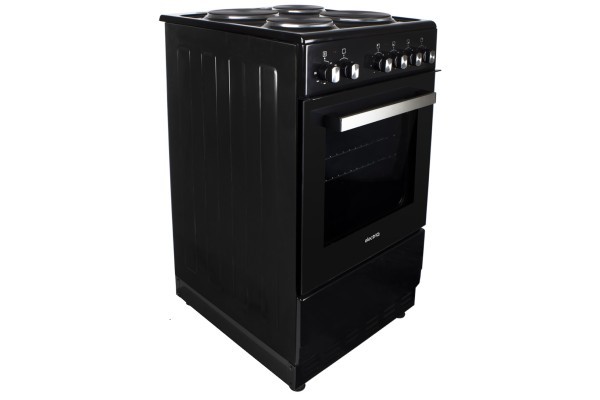 electriQ 50cm Electric Cooker with Sealed Plate Hob - Black