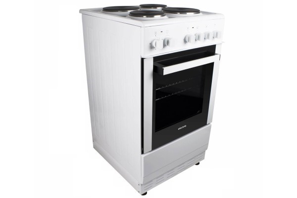 electriQ 50cm Electric Cooker with Sealed Plate Hob - White
