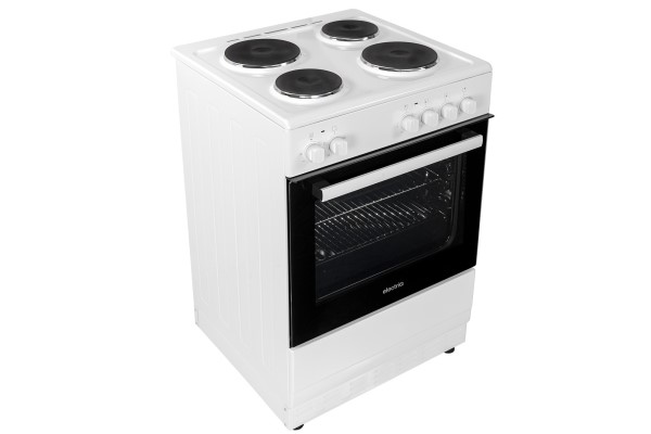 electriQ 60cm Electric Cooker with Sealed Plate Hob - White