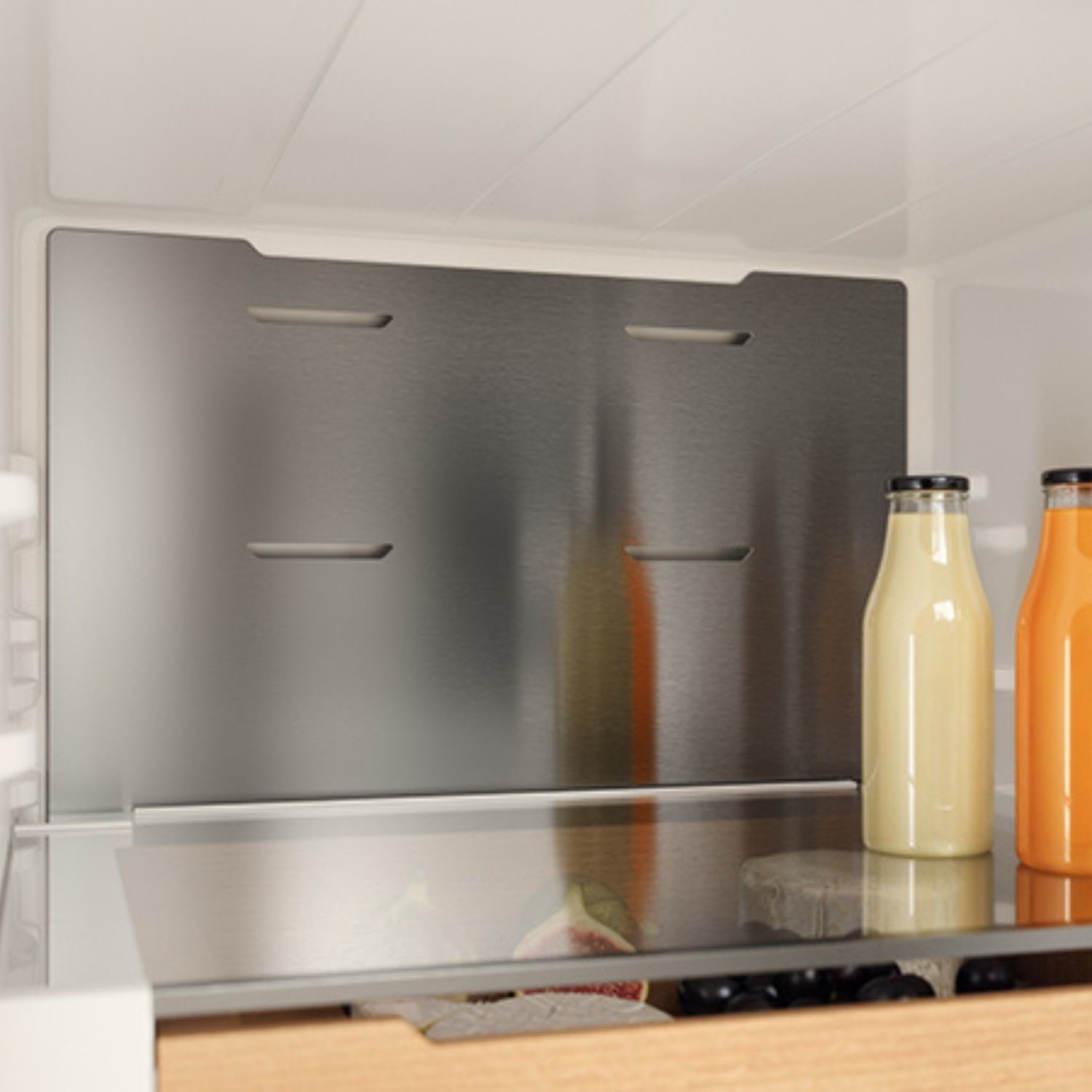 Hygienic stainless steel back wall