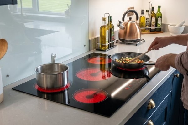 electriQ 77cm 5 Zone Touch Control Ceramic Hob