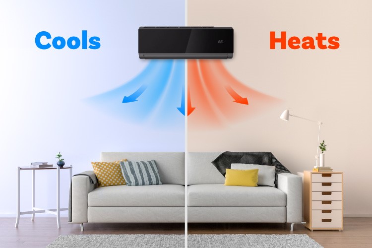 Cools and heats