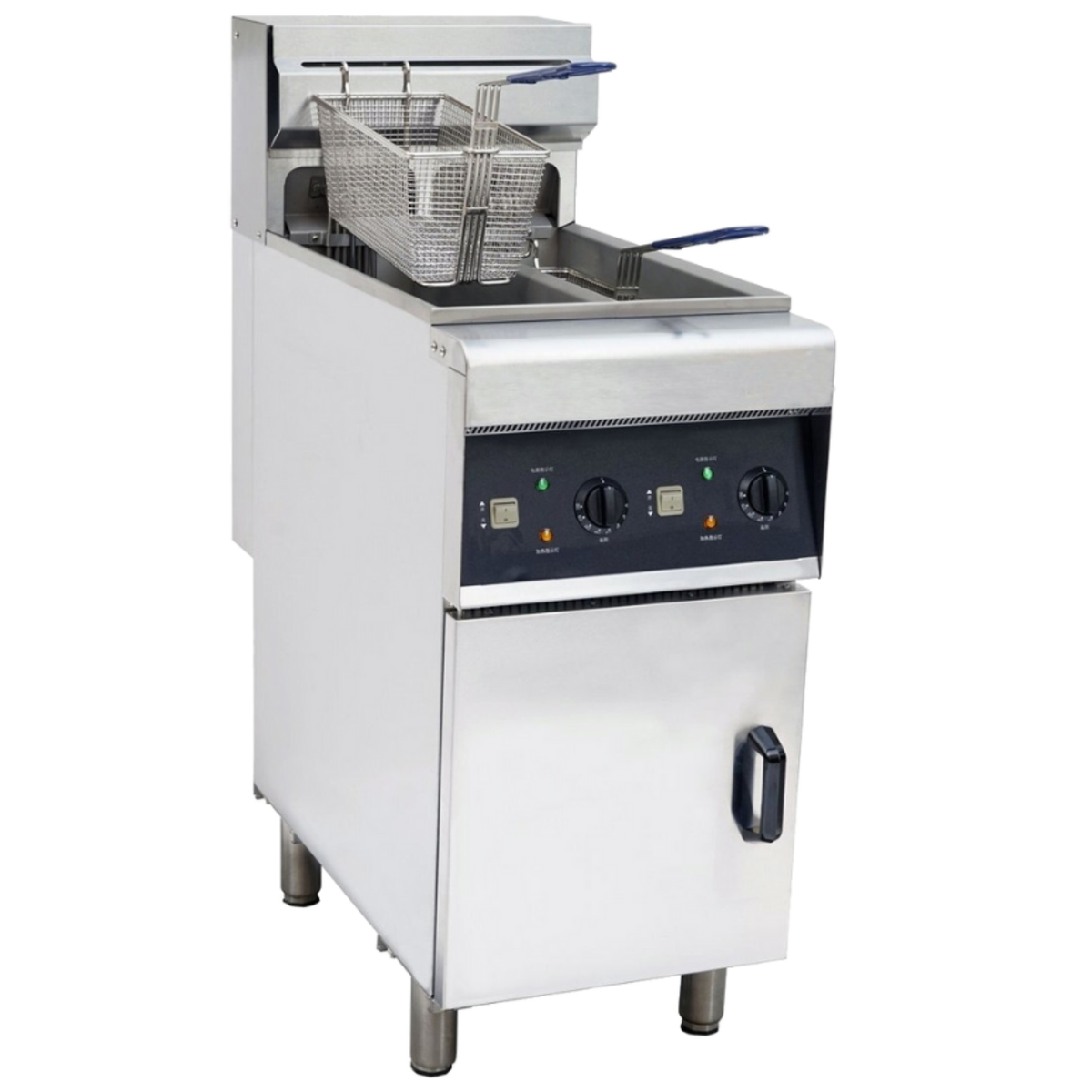 Steelmore DF-10L-2 Twin Tank Electric Fryer - 2 x 10 Ltr, 12kW, 400mm Wide, Single Phase Hardwired
