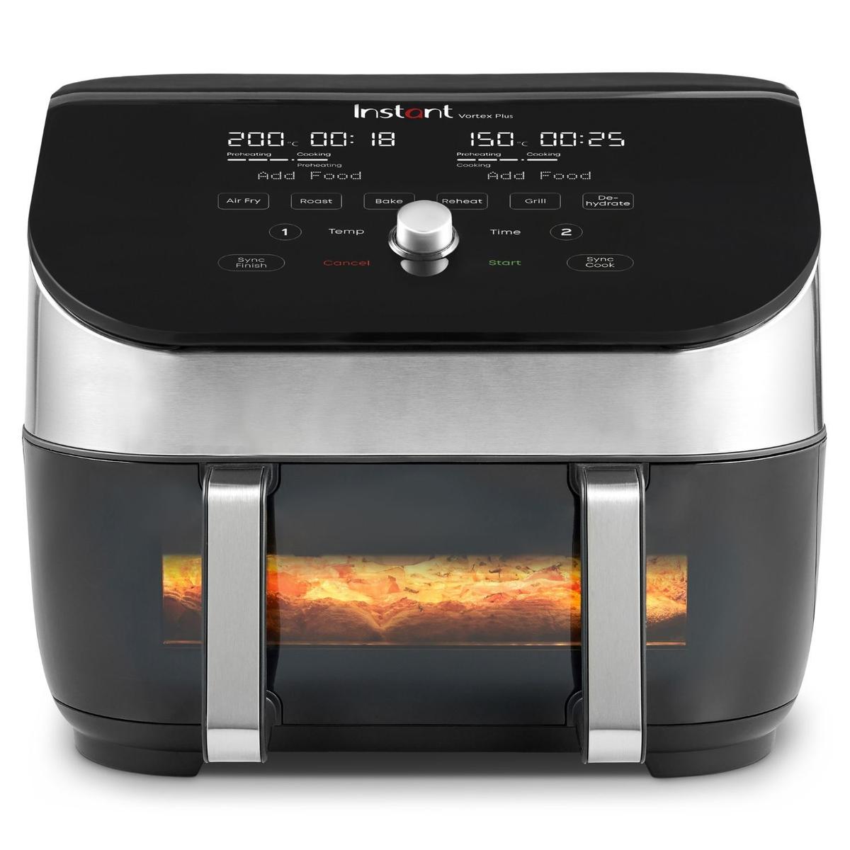 Refurbished Instant Vortex Plus VersaZone 8.5L Large Air Fryer with ClearCook - Stainless Steel