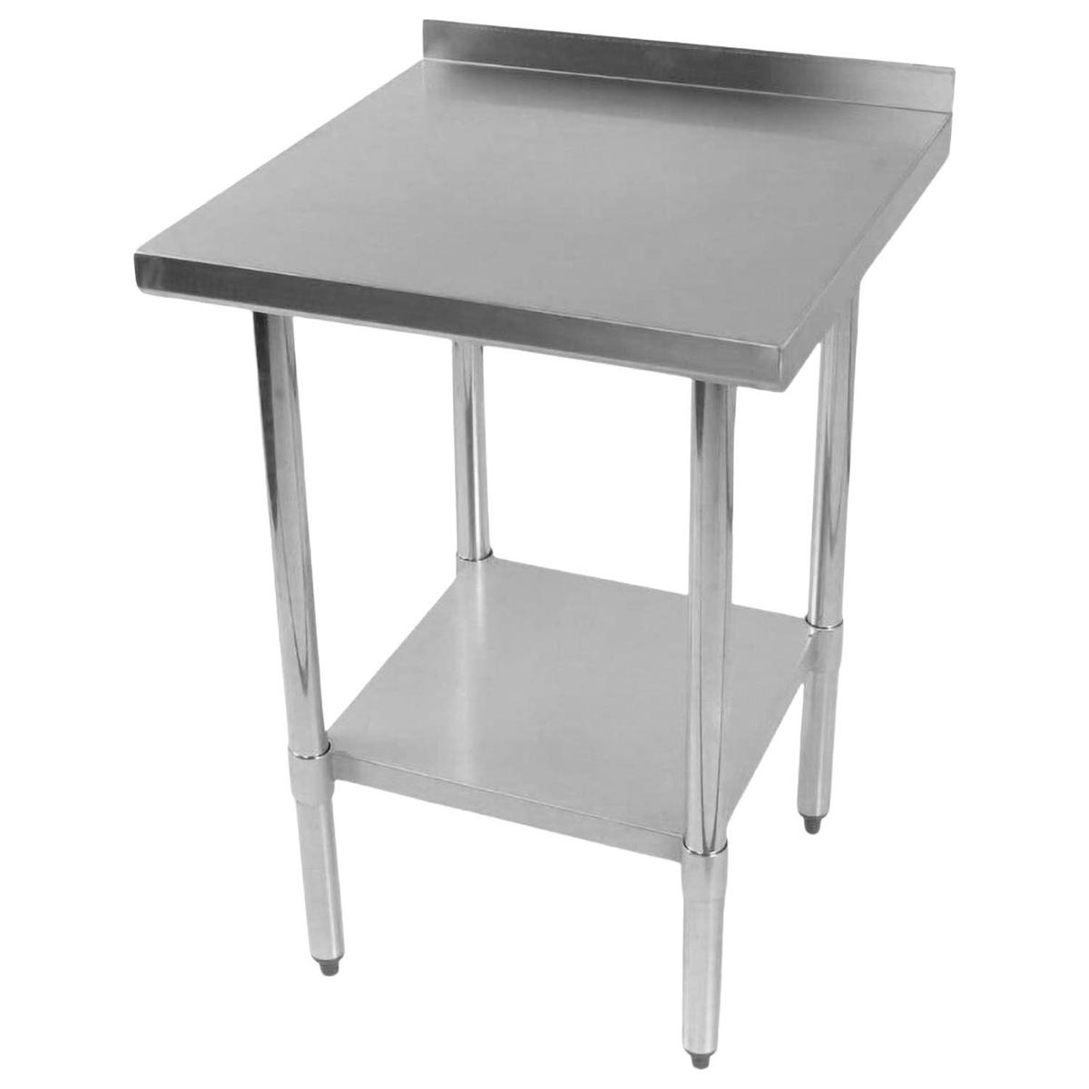 Hamoki Premium Stainless Steel Wall Prep Bench with Upstand - 600mm Wide, 600mm Deep