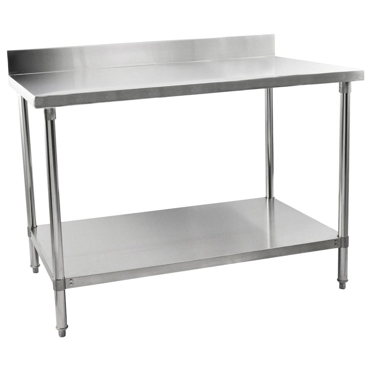 Hamoki Stainless Steel Wall Prep Table with Upstand, 1500mm Wide, 600mm Deep