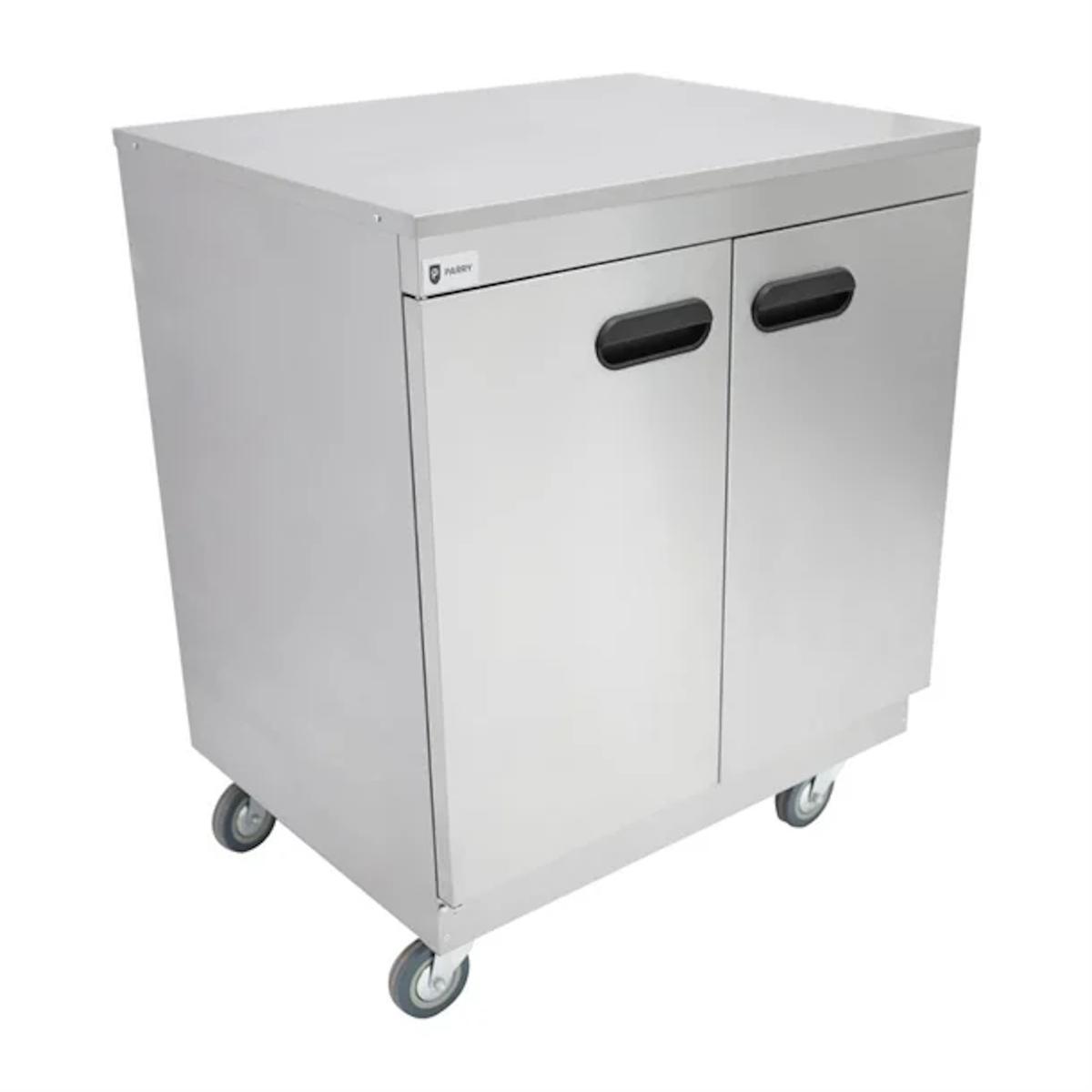Parry 1888 Mobile Hot Cupboard with Plain Solid Top - 865mm Wide