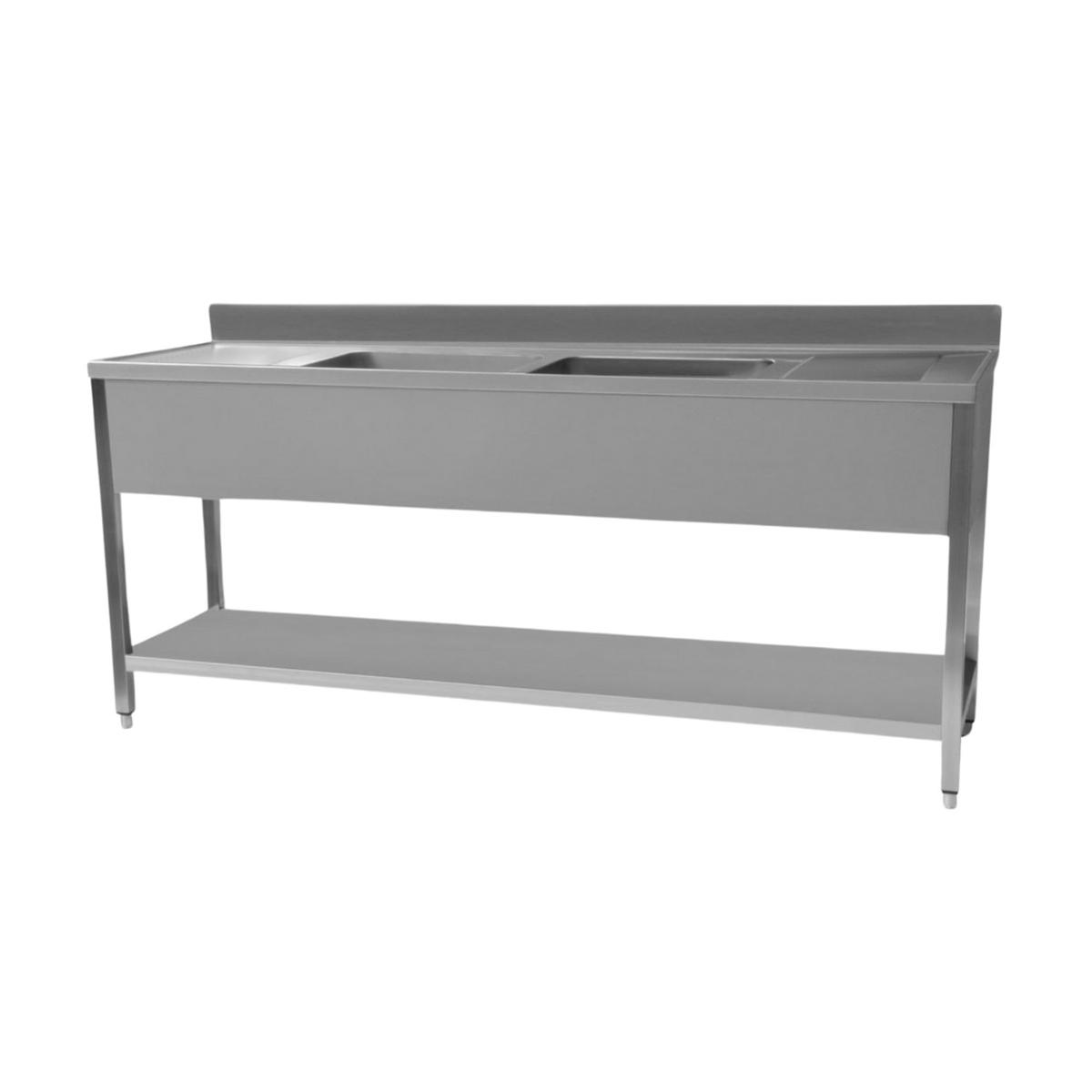 Hamoki Stainless Steel Double Bowl Sink - Double Drainer, 2000mm Wide, 600mm Deep