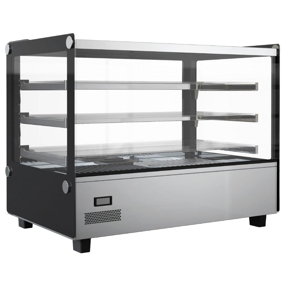 Hamoki Large Countertop Heated Food Display Warmer - 160 Ltr, Square Glass, Plug In