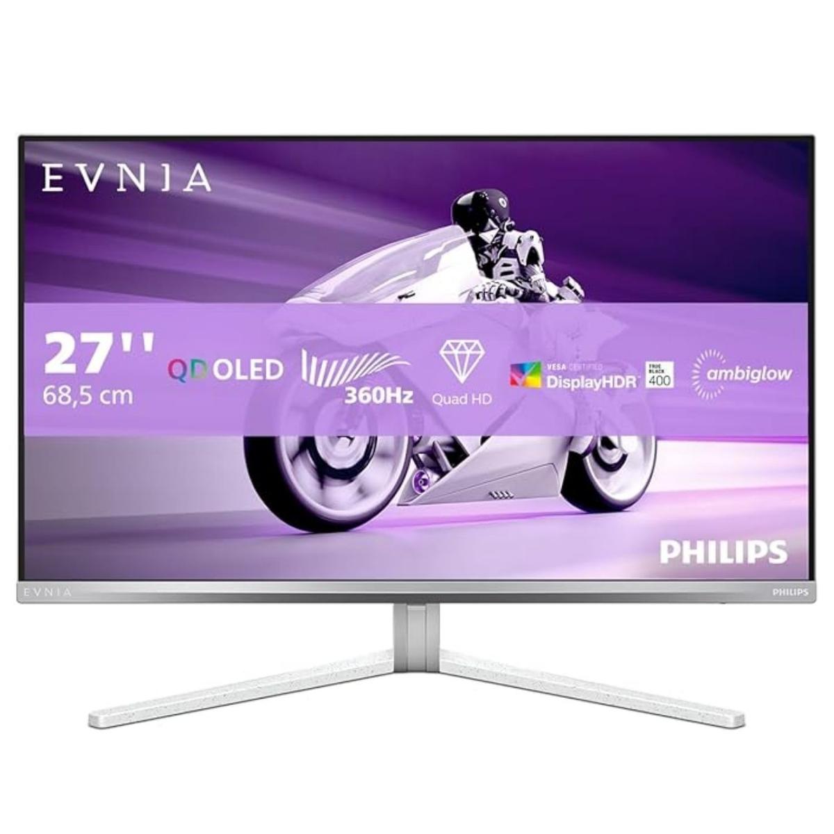 Philips Evnia 8000 27M2N8500 27" OLED QHD 360Hz 0.03ms White Gaming Monitor