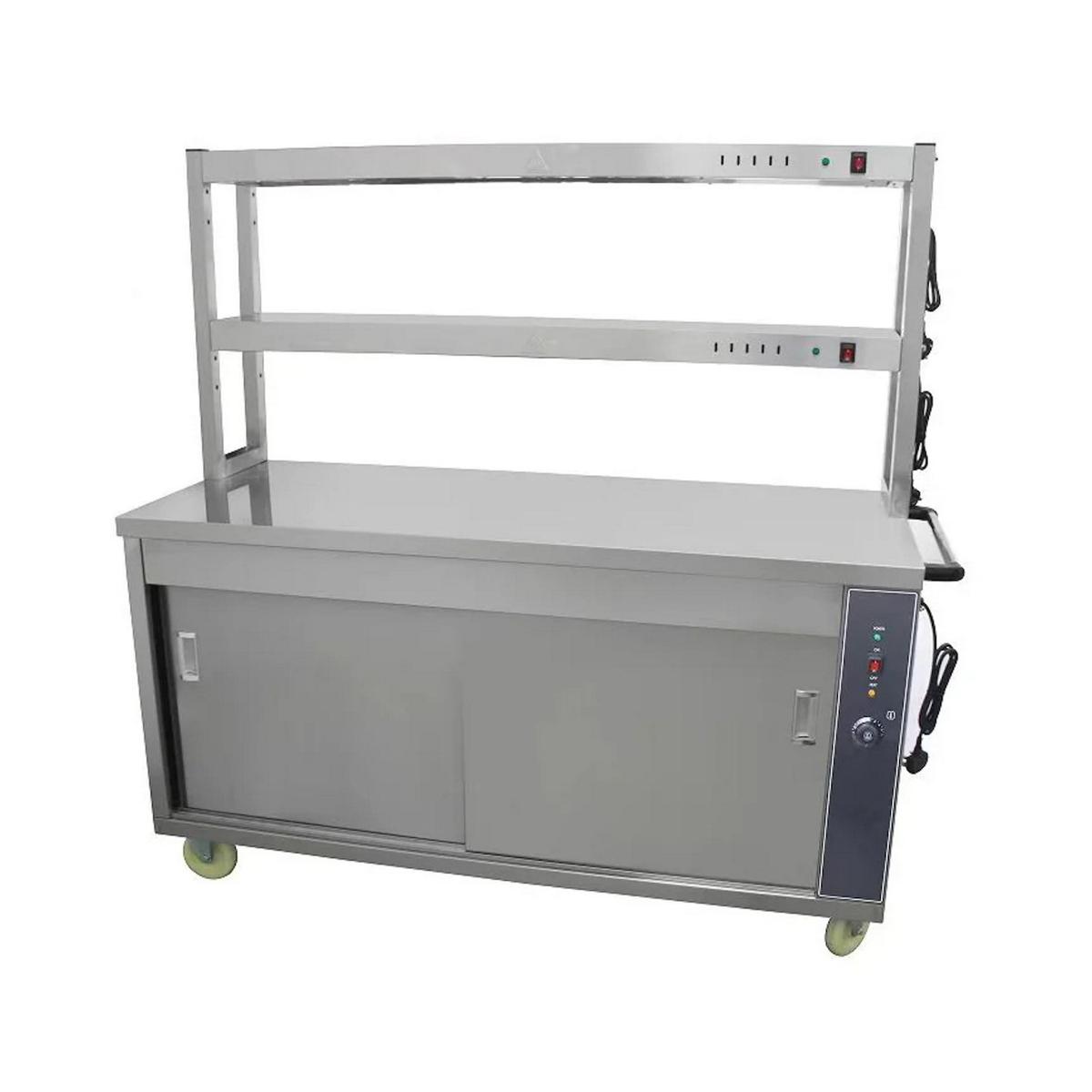 Steelmore HYH-15HD Mobile Hot Cupboard with 2 Tier Heated Gantry - 90 Plates, 1500mm Wide, 3 x 13A Plugs