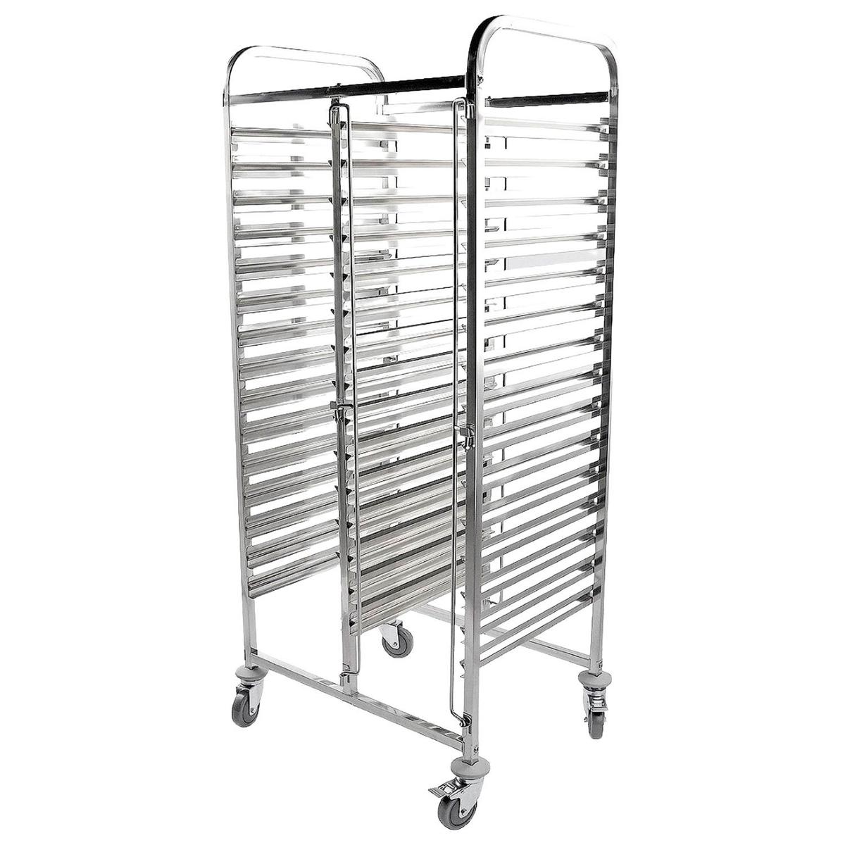 Hamoki Mobile 30 Tier Double Row Stainless Steel Clearing Trolley - For GN1/1