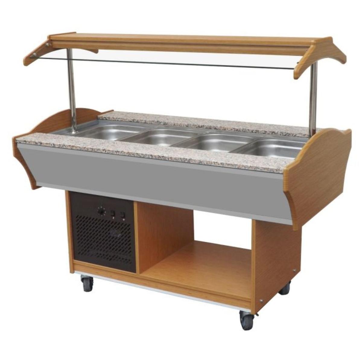 Combisteel Mobile Refrigerated Buffet Salad Bar - 4 x 1/1 GN, Granite Worktop