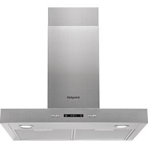 Refurbished Hotpoint PHBS67FLLIX 60cm Shelf Style Chimney Cooker Hood Stainless Steel