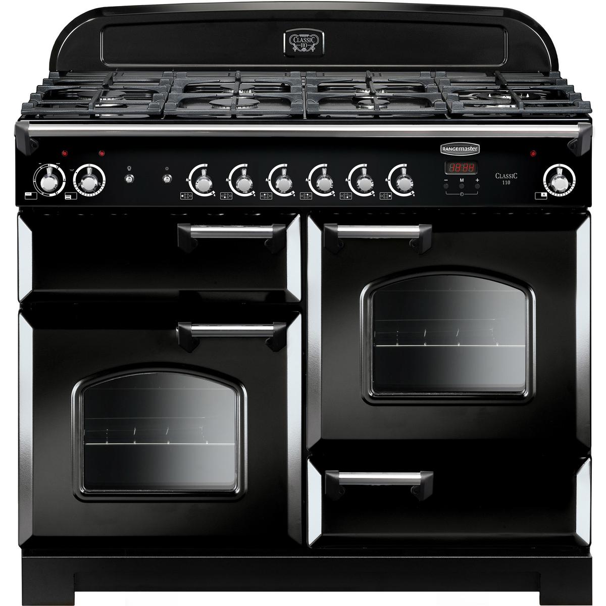 Refurbished Rangemaster Classic 110cm Dual Fuel Range Cooker - Black