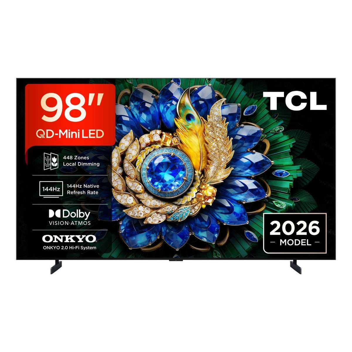 TCL 98A400M-UK 98-Inch 4K QD-Mini LED Google TV  Ultra HD HDR Smart TV with Dolby Vision 144Hz Gaming & Premium Cinematic Display