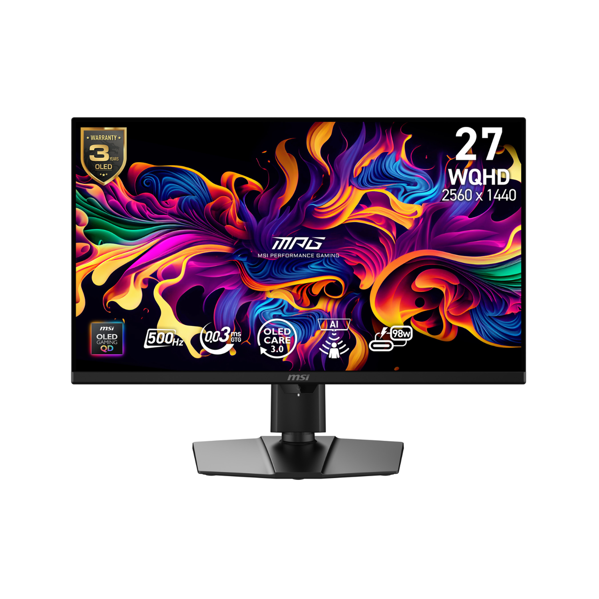 MSI MPG 271QR QD-OLED X50 27" OLED WQHD 500Hz 0.03ms Gaming Monitor