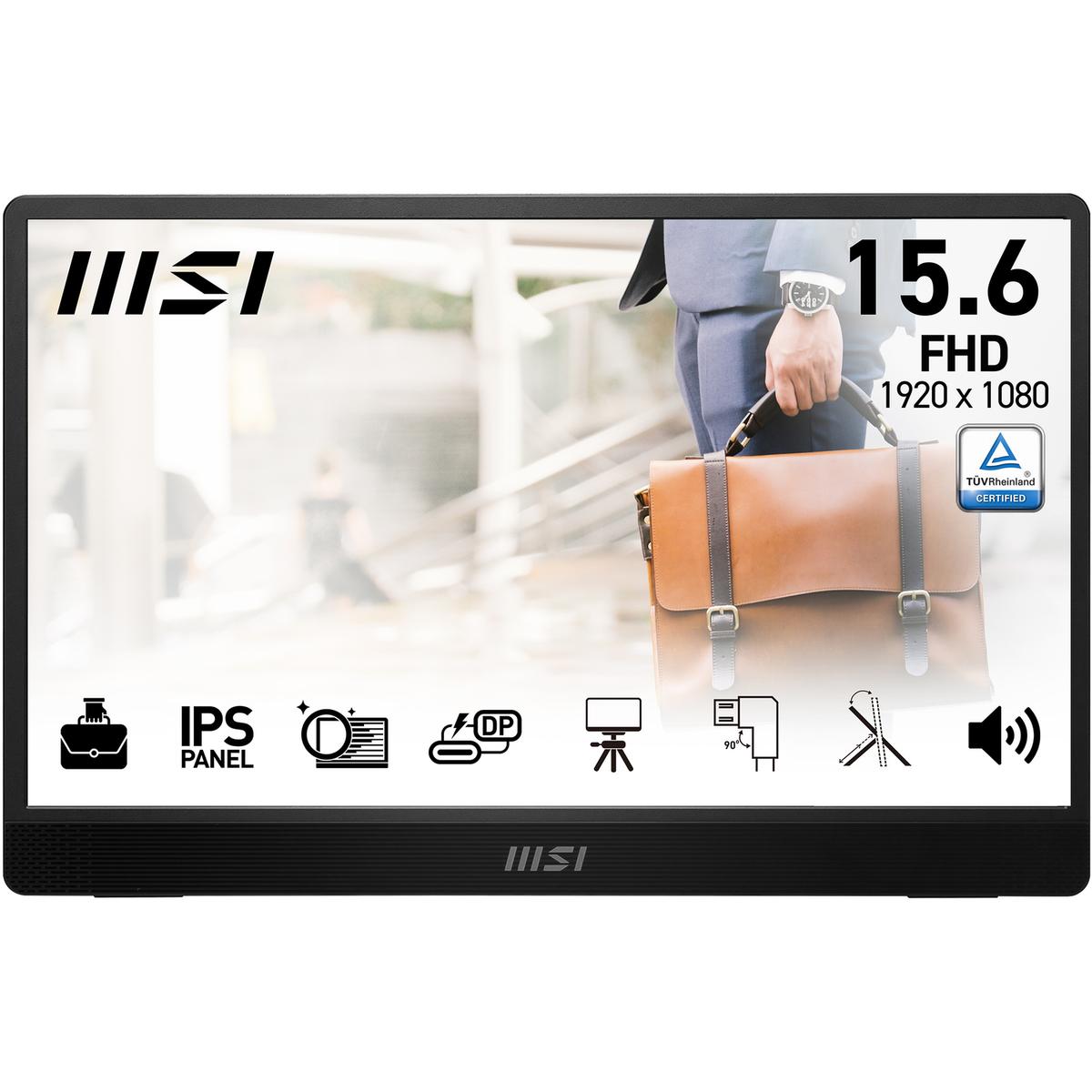 MSI PRO MP161 E2U 15.6" IPS Full HD Portable USB-C Monitor