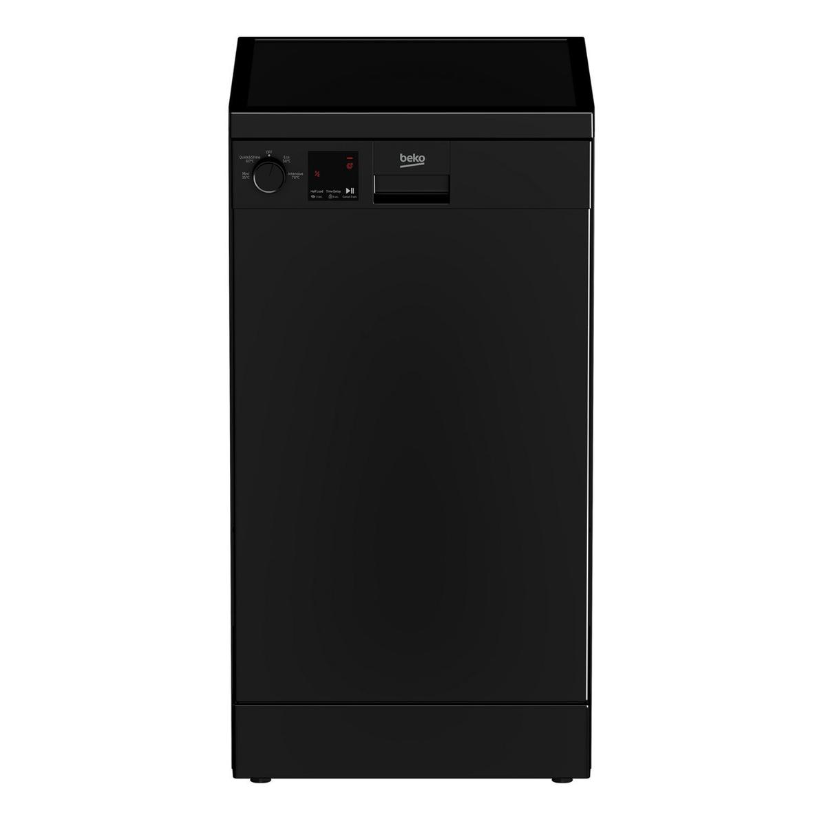 Beko Freestanding Slimline Dishwasher - Quick&Shine™, Black