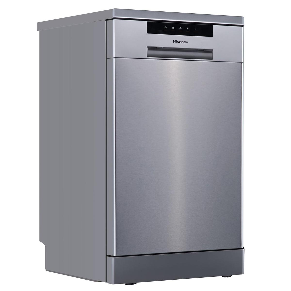 GRADE A2 - Hisense Hi4 Freestanding Slimline Dishwasher - Half Load - Stainless Steel