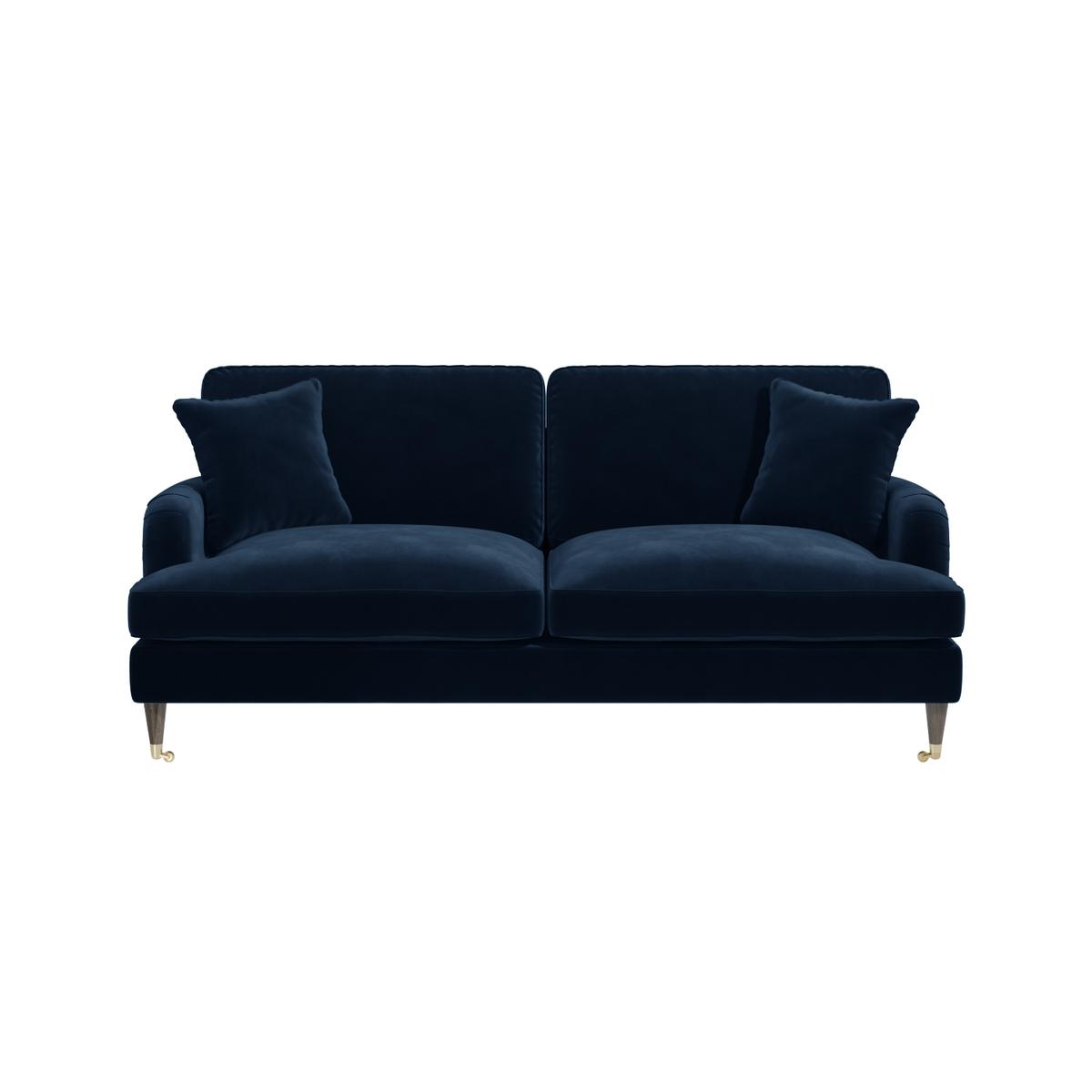 Navy Blue Velvet 3 Seater Sofa - Payton