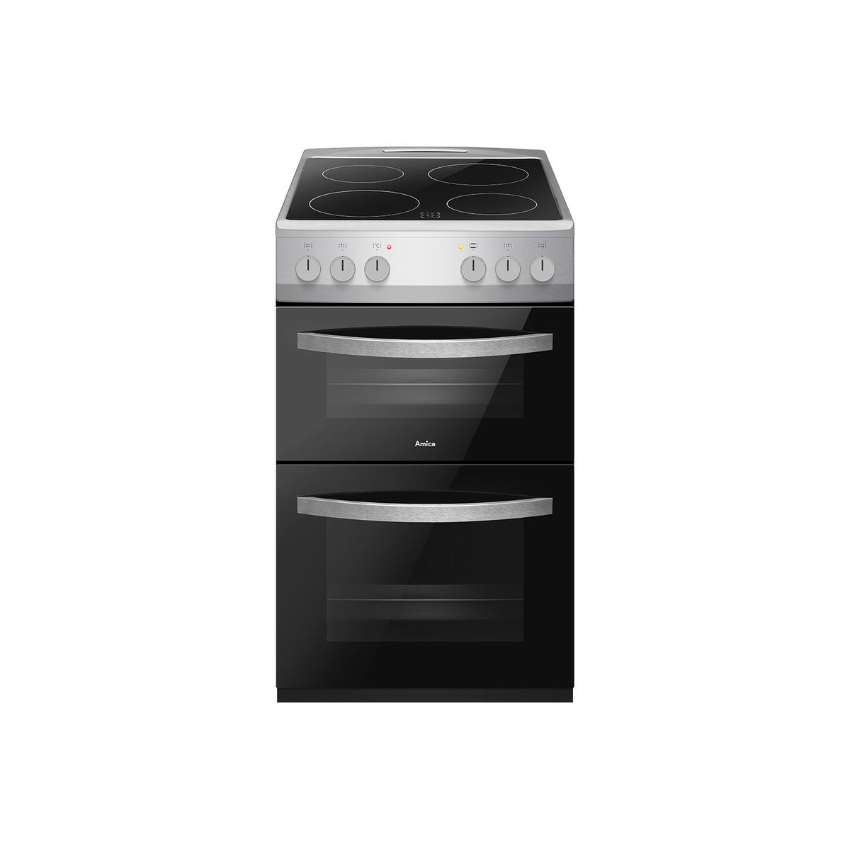 Amica 50cm Electric Dual Cavity Cooker - Stainless Steel