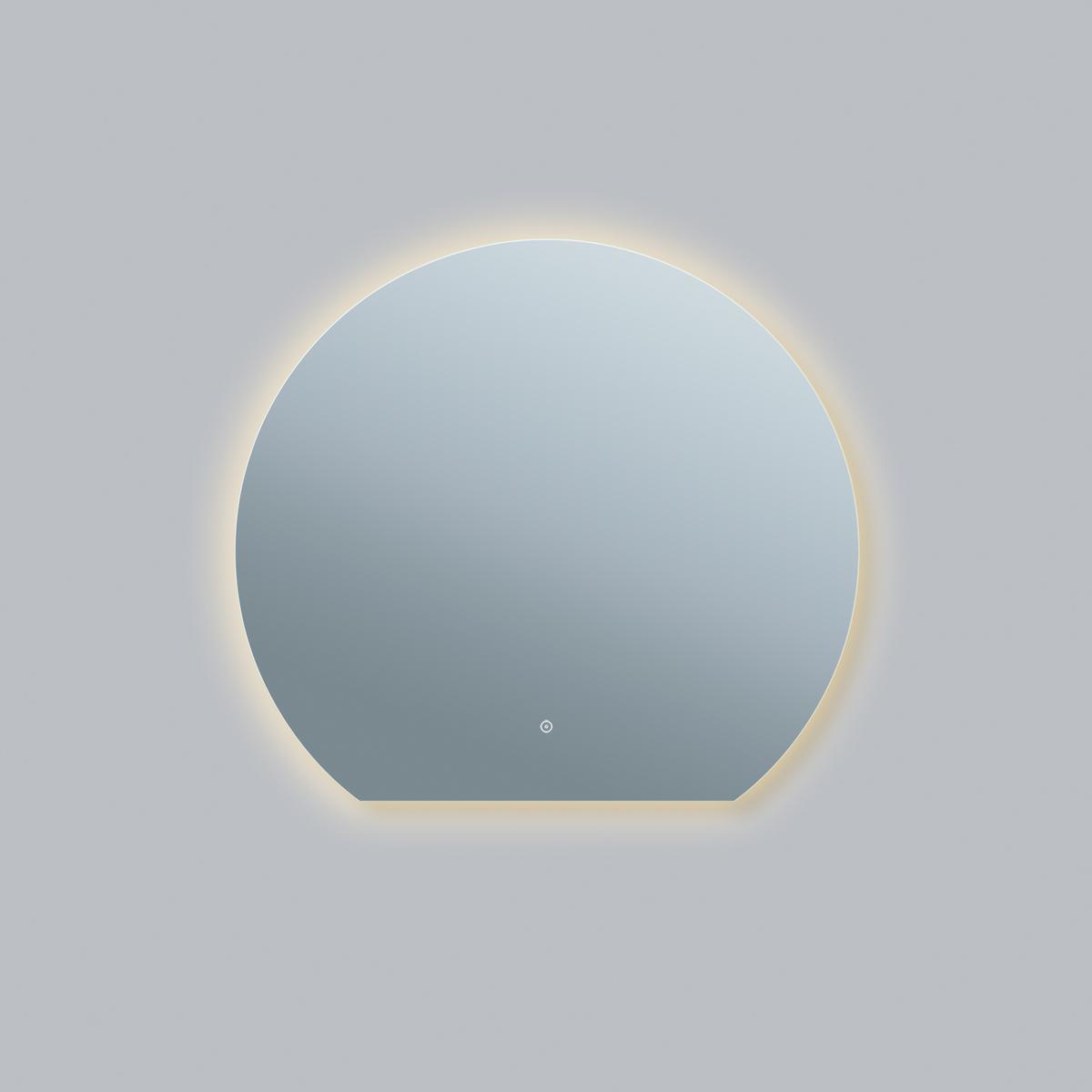 Half Circle Backlit Heated Bathroom Mirror with Lights 1000 x 900mm - Ara