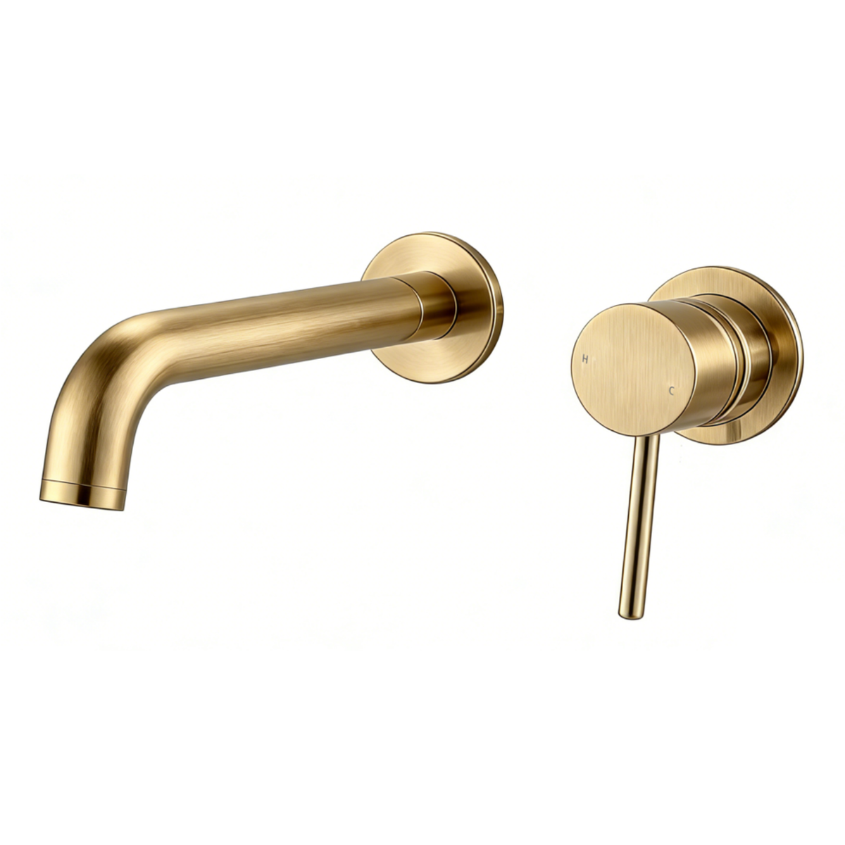 Brushed Brass Wall Mounted Bath Mixer Tap - Arissa