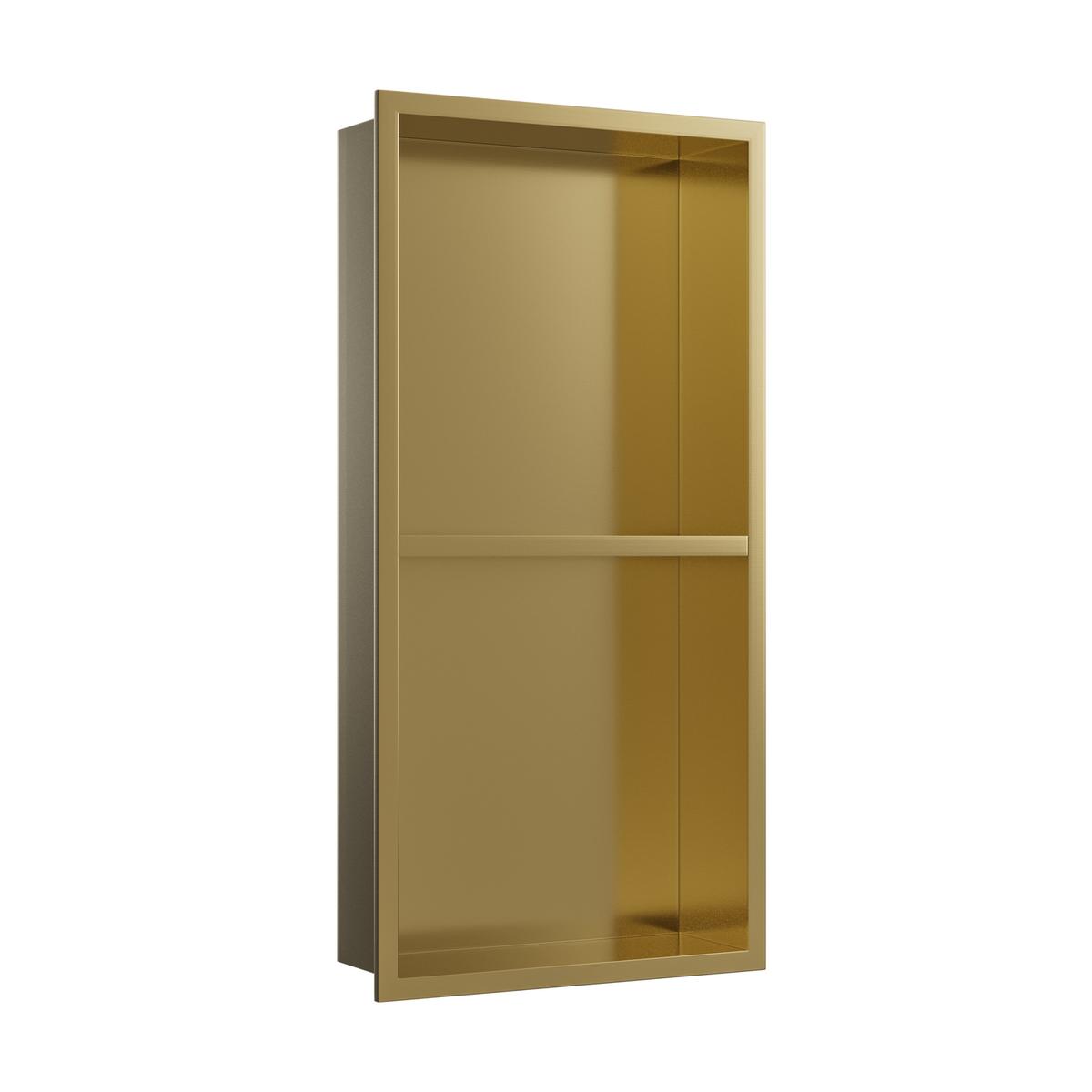 Brushed Brass Shower Niche with Shelf 305 x 610mm - Arissa