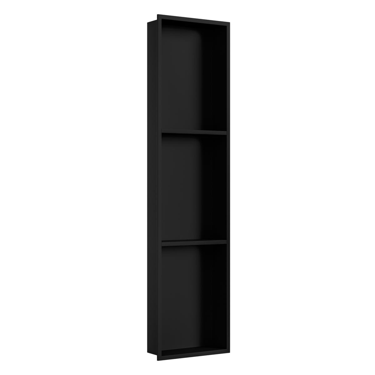 Black Shower Niche with Shelves 305 x 1210mm - Arissa