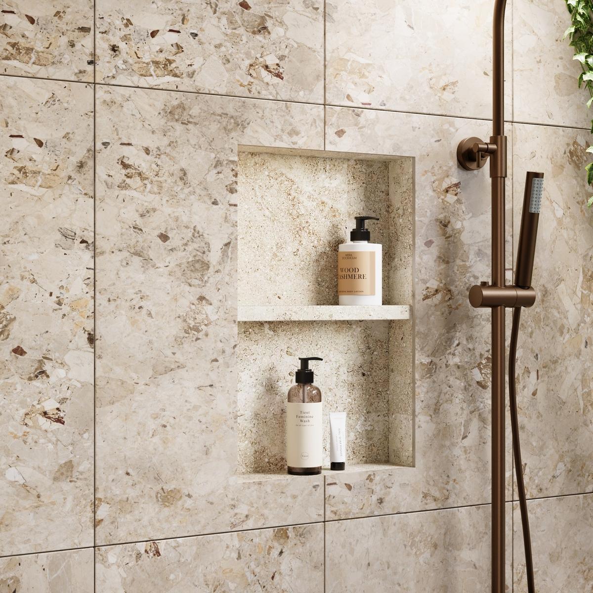 Tileable Shower Niche with Shelf - 608 x 406mm - Arissa